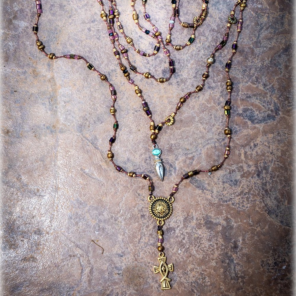 Hand knotted necklace 2 pc. set